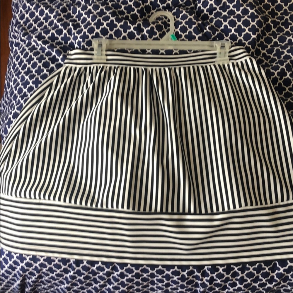 Black and white striped skirt